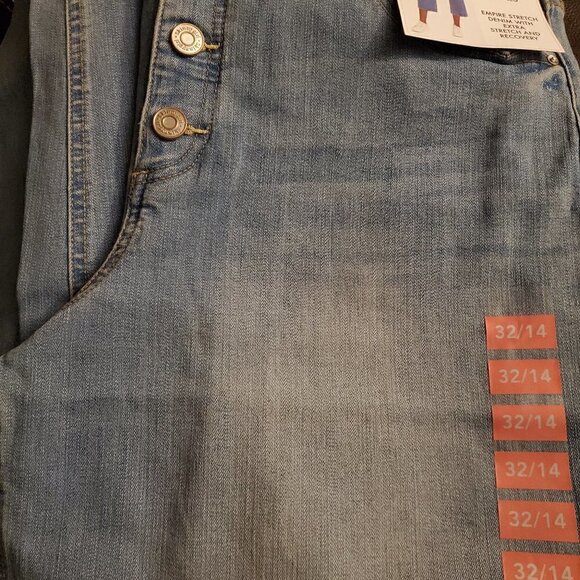 Skinnygirl  High Rise Button Front Cropped Jeans Wide Leg - Picture 4 of 9